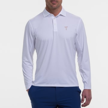 TROY | DRADDY SPORT LEE LONG-SLEEVE POLO | COLLEGIATE - B.Draddy WHITE / SML TROY | DRADDY SPORT LEE LONG-SLEEVE POLO | COLLEGIATE