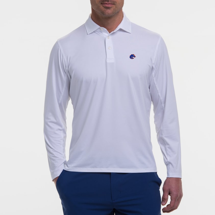 B.Draddy WHITE / SML BOISE STATE | DRADDY SPORT LEE LONG-SLEEVE POLO | COLLEGIATE