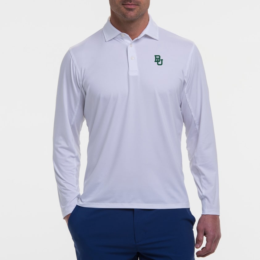 B.Draddy WHITE / SML BAYLOR | DRADDY SPORT LEE LONG-SLEEVE POLO | COLLEGIATE