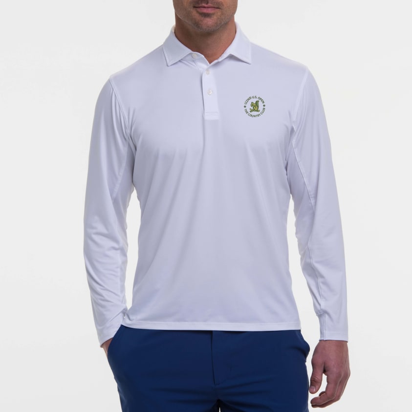 B.Draddy WHITE / SML 2022 U.S. OPEN DRADDY SPORT LEE LONG-SLEEVE POLO
